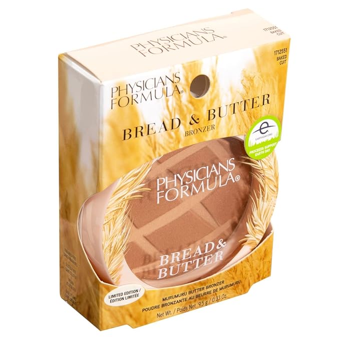 Physicians Formula Murumuru Bread & Butter Bronzer Baked, Moisturizing, Silky All-Day Glow, Dermatologist Tested, Hypoallergenic, Vegan & Cruelty-Free