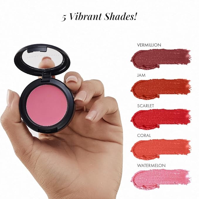 Jerome Alexander Blush ‘n’ Kiss Cream Blush for Cheeks & Lips | Creamy, Lightweight, Buildable Coverage | Blush Balm Face Makeup | Tint Coral