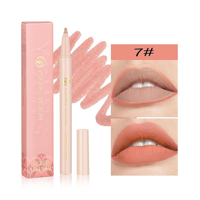 YOUNG VISION Gourd-Shaped Precision Liquid Lipstick & Lipliner - Nude Matte Perfection