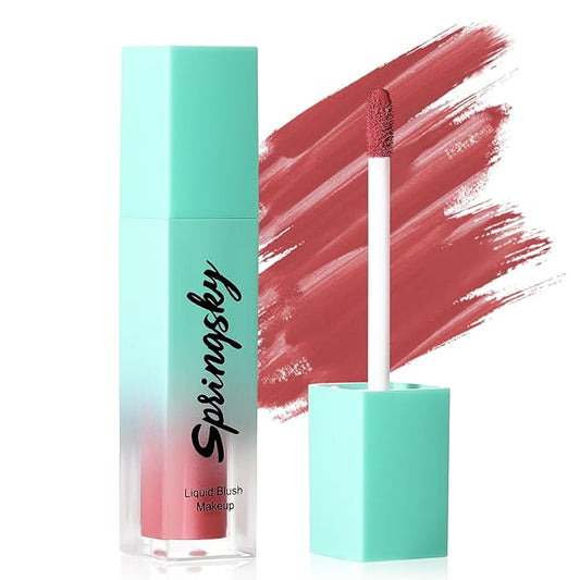 Liquid Blush, Soft Moisturizing Matte Blush, Blendable Face Blush for Cheeks, Long-Wearing Smudge-Proof Natural Blush Liquid - 02 Dry Rose
