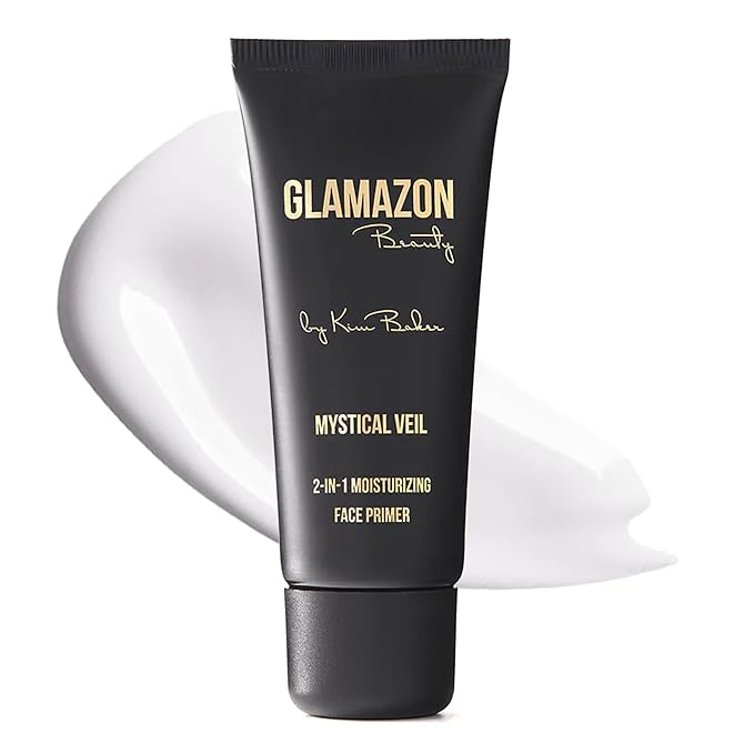 Glamazon Mystical Veil 2-in-1 Moisturizing Face Primer, Hydrating Base for Glowy Skin Alone or Under Makeup, Long Lasting Smoothing Coverage for all Skin Types
