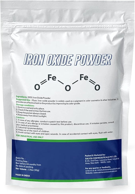 Myoc Iron Oxide Powder – 50 Gm (1.76 Oz), Iron Oxide Powder Cosmetic Grade, Iron Oxide Powder for Sunscreen, Iron Oxide Powder for Makeup, Iron Oxide for Pottery & Slime(Pack of 2)