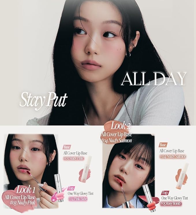 Heart Percent Dote On Mood All Cover Lip Base, Comfortable & Flawless Lip Tone & Texture Correction w/Lightweight Texture, #03. Nudy Pink