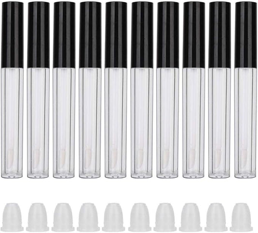 Lipstick Refillable Bottle, 10-pack Small Empty Lip Gloss Tubes 2.5ml Mini Lip Gloss Bottles Empty Lip Gloss Tube Suitable for Lipstick Samples Diy Lip Gloss (black)