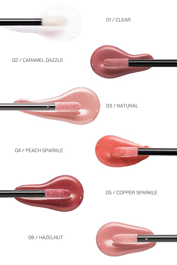Radiant Professional Lip Glaze (15 Shades) - Ultra-Glossy, Moisturizing & Long-Lasting Hydration - High Shine Finish - Vegan Lip Glaze for Soft, Nourished Lips - Non-Sticky - (03 - NATURAL)