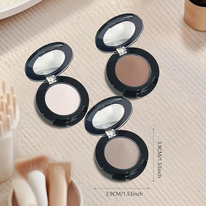 Monochrome Matte Highlighting Pressed Powder | 2025 Trend Silky-Soft, Long-Lasting Brightening & Setting Powder, Multipurpose Face Eye Shadow makeup, Oil-control Natural Finish | Talc-Free (03#-B)