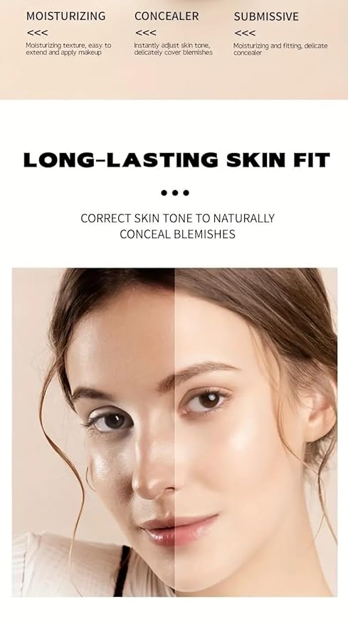 12-Shade Full Coverage Long Lasting Concealer, Waterproof Liquid Foundation For All Skin Types, Matte Finish, Buildable Coverage (1, 8ml)