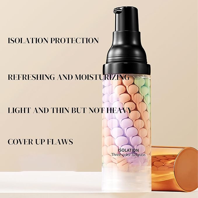 3 In 1 Primer for Face Before Makeup,Sunscreen Isolation Cream, One Step Color Corrector,Oil Control Skin Corrector, Sheer Finish, Refreshing,Moisturizing,Lighten skin tone