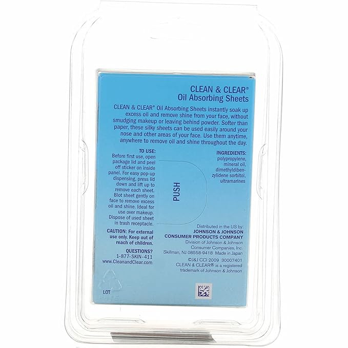 CLEAN & CLEAR Oil Absorbing Sheets 50 Each (Pack of 3)