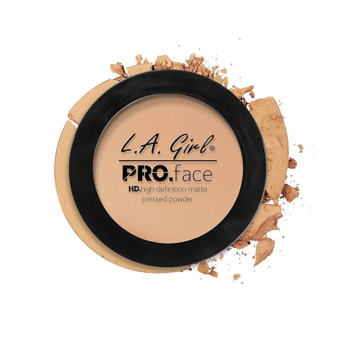 L.A. Girl Pro Face HD Matte Pressed Powder, Nude Beige, 0.25 Ounce (Pack of 3) (GPP605)
