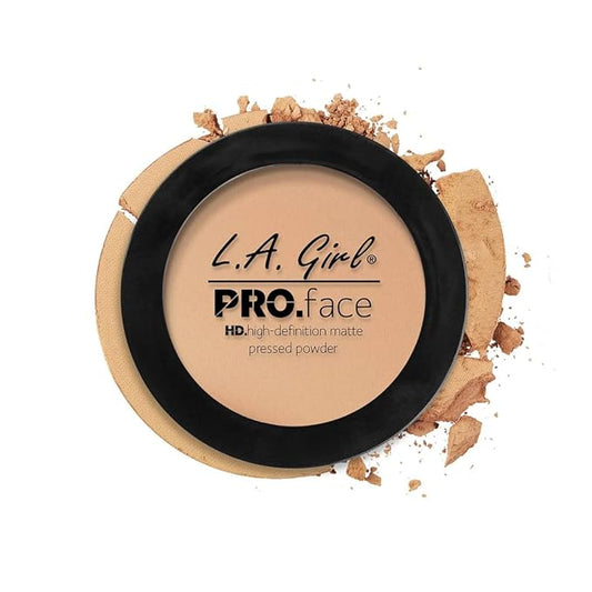 L.A. Girl Pro Face HD Matte Pressed Powder, Nude Beige, 0.25 Ounce (Pack of 3) (GPP605)