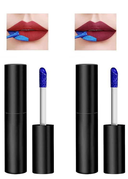 2Pcs Lip Gloss Peel Off, Long Lasting Lip Tint, Peel Off Lip Stain Lip Tattoo Stain, Tattoo Magic Color Peel Off Lip Tint, Matte Lipstick Waterproof Lip Stain for Womens Girl