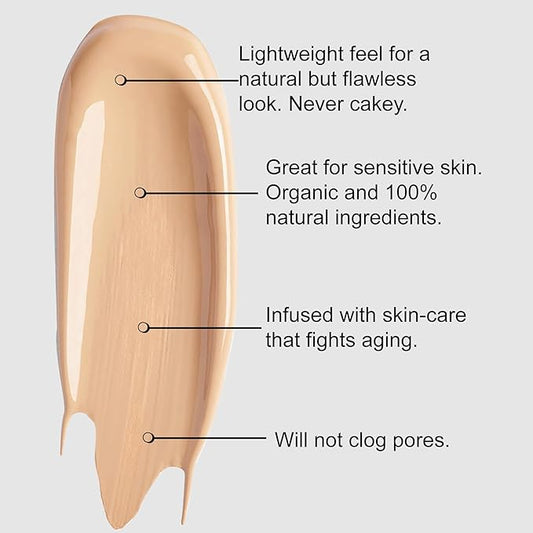 Organic Aloe-Based LUX Liquid Foundation, Natural Vegan Gluten-Free Made in USA, Agave