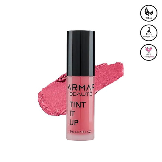 Armaf Beauté Tint It Up: Lip & Cheek Tint | Blush For Cheeks, Long Lasting, Highly Pigmented, Intense Color | Non Sticky | Red Pink, 5ml/0.16 fl.oz