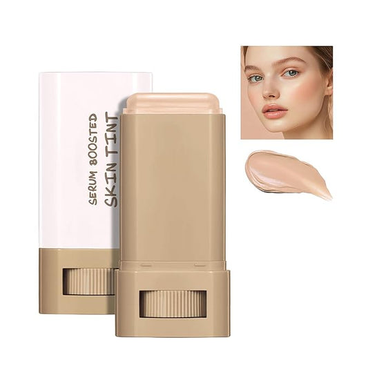 Beauty Balm Serum Boosted Skin Tint, Solid Tinted Serum Boosted Skin Tint Balm, Facial Color Correct, Radiant & Dewy Finish, Face Tinted Foundation, Contour Stick for Face Makeup (#04)