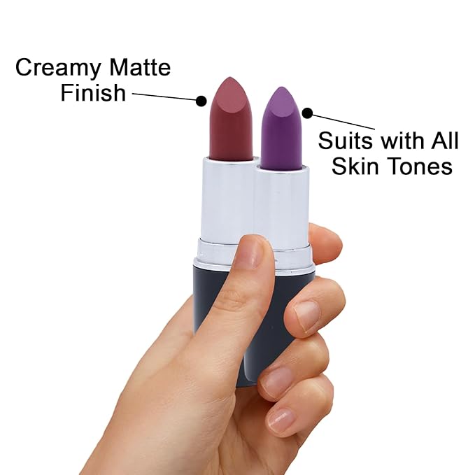Matte Bullet Long Wear Lipstick - Vegan and Cruelty-Free - Smudge and Waterproof Matte Lipstick with Moisturizing Formula - All Day Comfort - (Midnight Muse # 02)