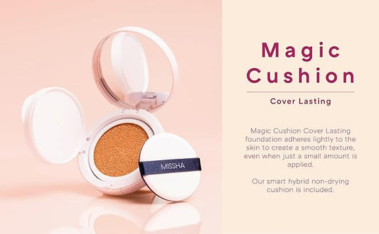 MISSHA Magic Cushion Foundation No.23 Natural Beige for Light with Neutral Skin Tone, Flawless Coverage,Dewy Finish,Easy Application for All Skin Types