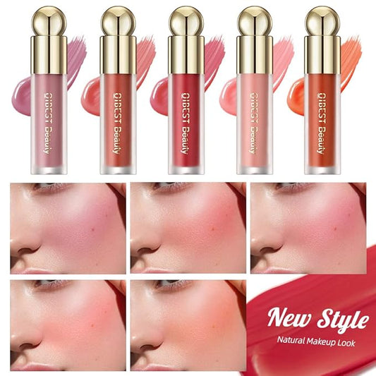 Liquid Blush Makeup, Weightless and Blendable Liquid Blush Wand for Cheeks - Long-Lasting Skin Tint Makeup with Natural-Looking, Radiant Glow (02# RED TOMATO)