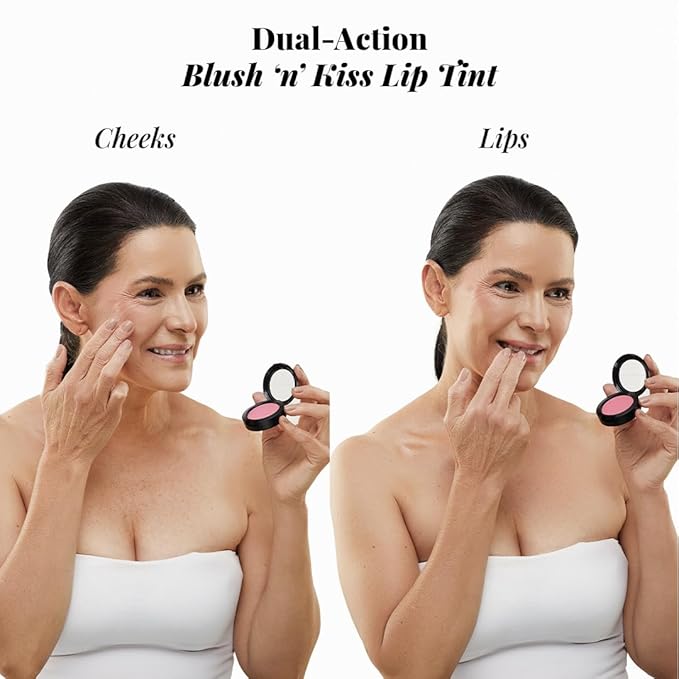 Jerome Alexander Blush ‘n’ Kiss Cream Blush for Cheeks & Lips | Creamy, Lightweight, Buildable Coverage | Blush Balm Face Makeup | Tint Vermillion