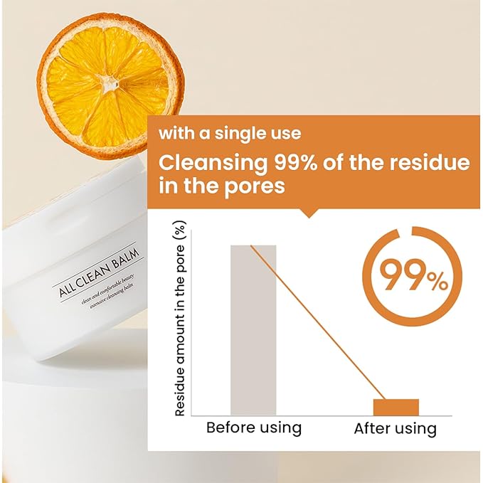 HEIMISH All Clean Balm Mandarin - Cleansing Balm, Waterproof Makeup Remover, Face Cleanser, Oil Based Cleanser, Korean Skincare with Natural Aroma Oil, Vegan, For All Skin Types, 4.0fl.oz/120ml