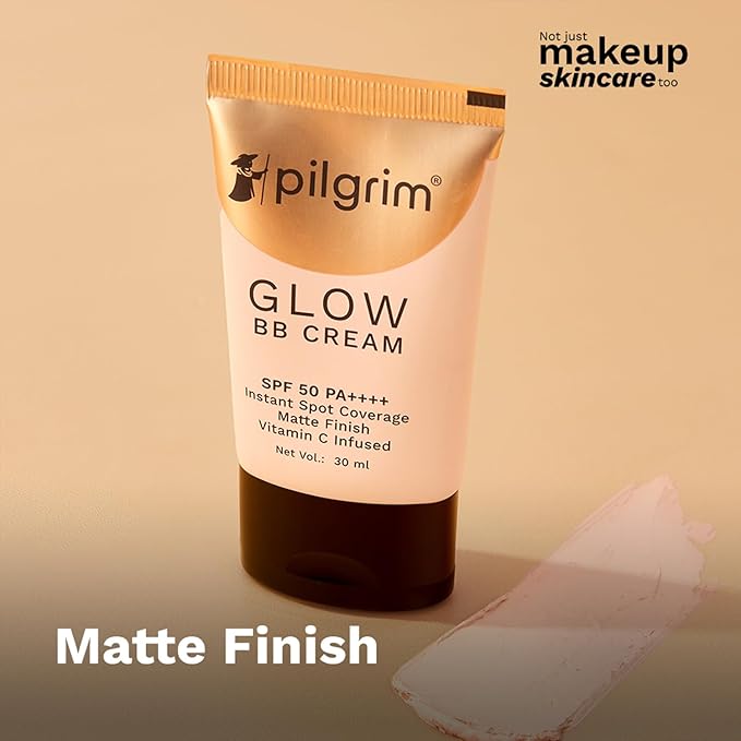 Beige Glow 3-In-1 Natural Bb Cream Medium Coverage For All Skin Types Spf 50 Pa++++ With Niacinamide, Hyaluronic Acid & Vit C - 1.01 Fl Oz (30ml), Pack Of 1