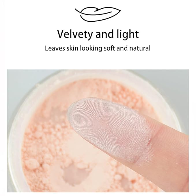BLUE LOVE 2Pcs Loose Setting Powder Makeup for Face Set, Oil Control Smooth Face Makeup Finishing Powder Foundation, Waterproof Cosmetic Powder Loose Face Powder Compact for Oily Skin