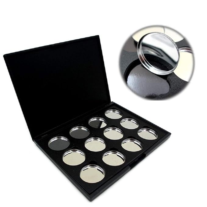 Empty Magnetic Eyeshadow Palette, Make Up Container Pallet for Empty Magnetic Cosmetics Makeup Eyeshadow Eye Shadow Aluminum Palette Pans Case,Black