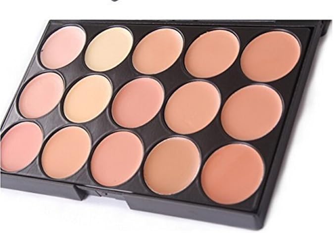 15 Colors Hydrating Cream Concealer Palette, Pure Vie Long Lasting Full Coverage Correcting Concealer Palette Foundation Camouflage Makeup Contour Kit for Conceals Corrects Dark Circles Acne Blemish#2
