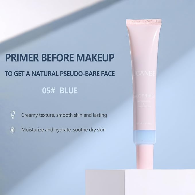 UCANBE Hydrating Face Primer: Smooth Lightweight Skin Primers - Moisturizes Long-lasting Makeup Primer For Flawless, Soothes Dry Skin(Blue,1.06 Oz)