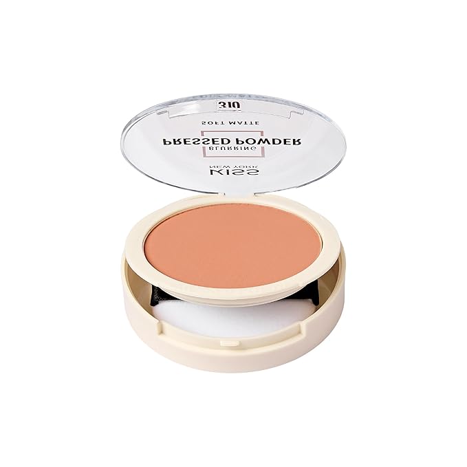 Soft Matte Pressed Powder, Blurring Poreless Face Powder Makeup, Medium Coverage Setting Powder Infused with Salicylic Acid & Niacinamide, Clean Beauty (Sun Beige, 0.28 Ounce)