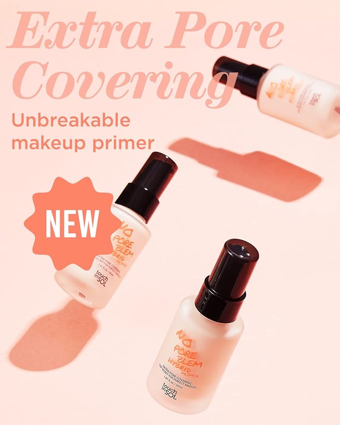 TOUCH IN SOL No Poreblem Hybrid Primer + Redness Correcting Base Set - Extra Pore Covering Matt Finish Sebum and Shine Control - Tone Neutralizing before Foundation, 1.01 + 1.01 fl.oz.