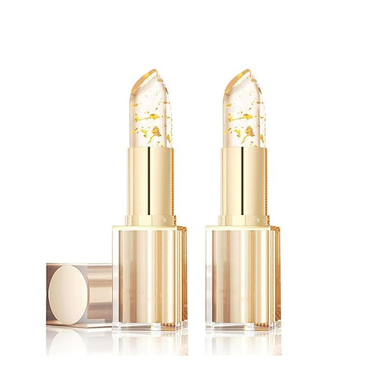 Gold Crystal Ph Color-Changing Lip Balm, Warming Brightening Lip Balm, 24-hour Long-lasting Moisturizing and brightening Women's Lip Gloss (red)