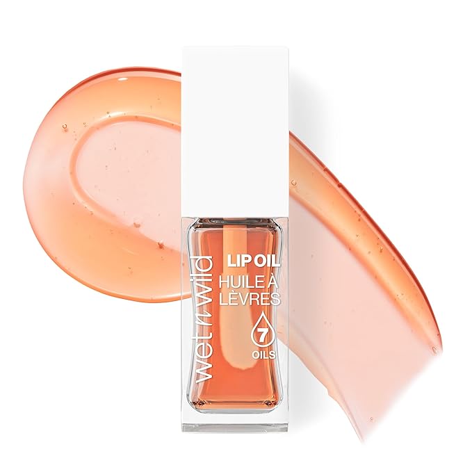 wet n wild Lip Oil - Lightweight, Non-Sticky, Hydrating & Nourishing Formula with 7 Conditioning Oils, Vegan & Cruelty-Free - Orange Blossom