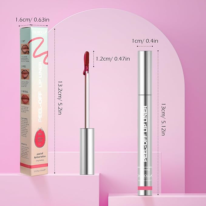 Lip Stain Peel Off, Brown Lip Liner Stain Peel Off Tattoo Matte Lip-tint, Long Lasting, Waterproof, Transfer-proof, Moisturizing, Easy to Use, Highly Pigmented Color for All Skin Types (#04)