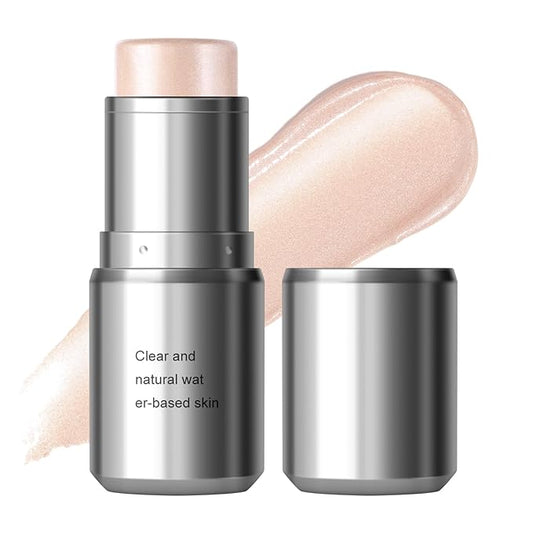 KYDA Champagne Highlighter Stick, Natural Shimmer Glow Face Highlighter, Dewy Glow Finish, Radiance Balm for Glass Skin, Lightweight Creamy Multiuse Makeup Stick, Buildable Watercolor Makeup Balm