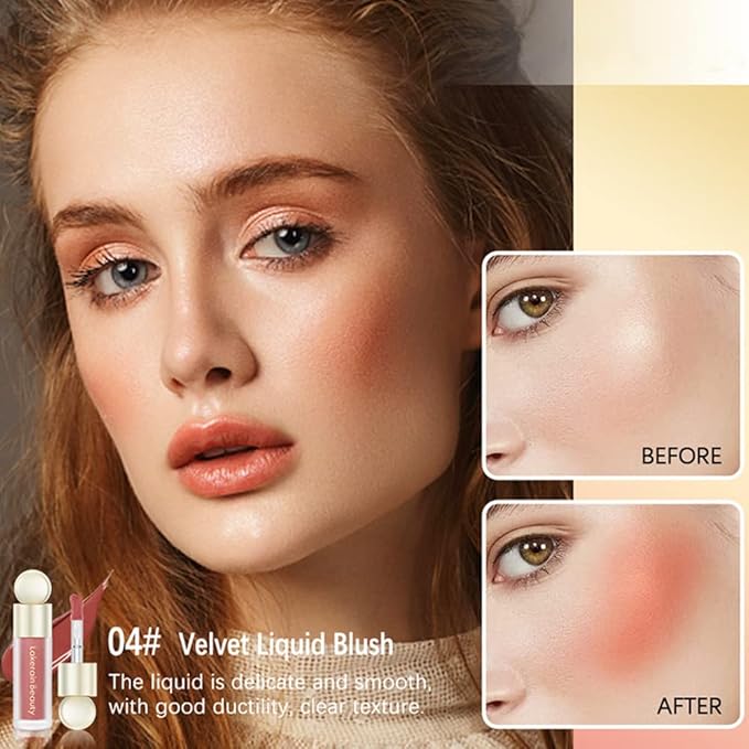Mysense Silky Cream Blush Stick for Cheek Soft Pinch, Matte Blush Makeup Natural-Looking, Weightless, Long-Lasting - 04# Joy-Orange Red