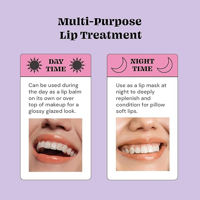 Glossmetics Lychee Berry Lip Glaze - Overnight Lip Mask for Dry Lips. Fruit Butter Lip Mask, Hydrating and Moisturizing Lip Balm for Soft, Smooth Lips. Clear, 10ml