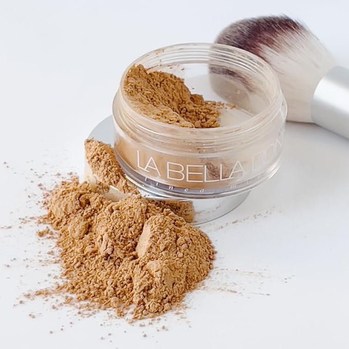 La Bella Donna Loose Mineral Foundation, Non-Chemical SPF50, Only 4 Ingredients, Reef-Safe, Non-Nano, Natural Mineral Makeup with Sun Protection | 10g | Peche