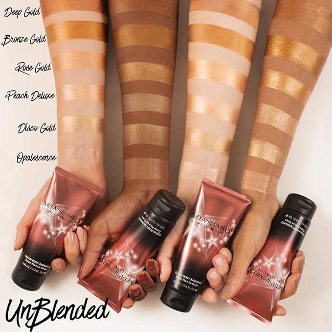 Gleam Body Radiance All In One Makeup, Moisturizer & Glow For Face & Body - Disco Gold, 3.4 fl.oz.