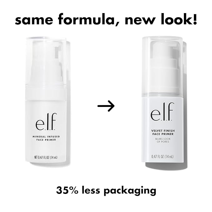 e.l.f. Mineral Infused Face Primer, Primer For A Smooth Foundation Base, Fills In Fine Lines & Refines Complexion, Vegan & Cruelty-free, Small