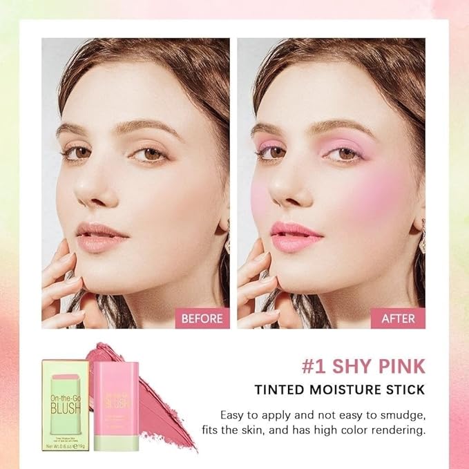Blush Rare Beauty Liquid Blush Cream Blush Stick For Cheeks Natural Blendable Powder Blusher Stick On The Go Blush Brushes For Makeup Cheeks,Natural Waterproof, Long Lasting(pink)