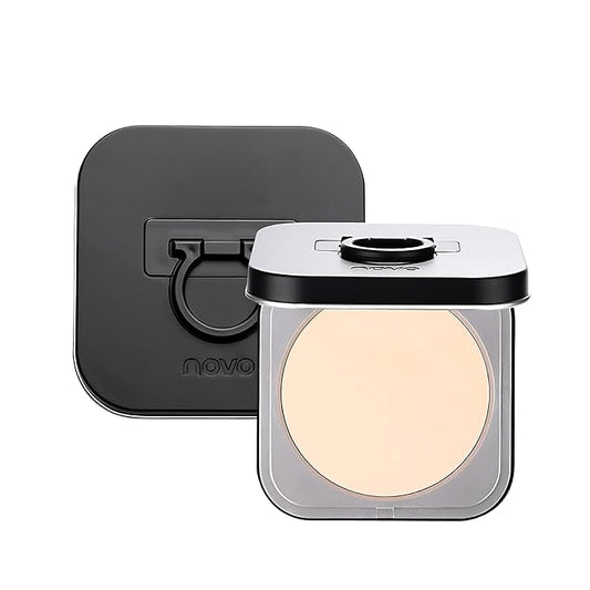 Novo Setting Powder - Oil Control, Long-Lasting Matte Finish, Lightweight, Sweatproof & Waterproof, Non-Caking, Ideal for Oily Skin, Velvet Smooth Texture with Built-In Powder Puff