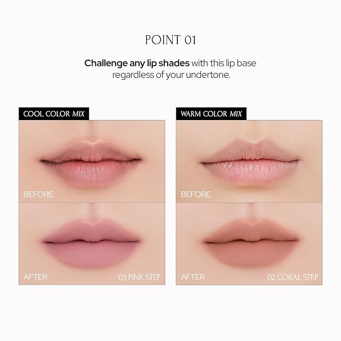 Cover & Shine Set - Grape Mauve, Tie up Cover Tint 03 Pink Step & Icy Glow 04 Divine, K-Beauty Matte Lip base Gloss