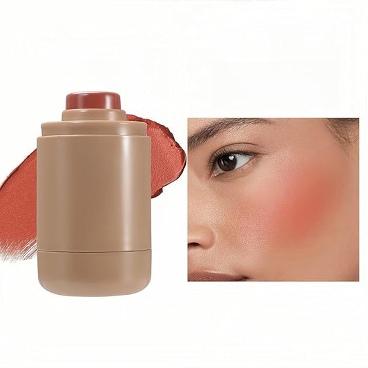 MAEPEOR Matte Blush Stick Creamy Natural Looking Finish Face Blush Long-Lasting Lightweight Buildable Blushes Stick for Cheeks (Color H04)