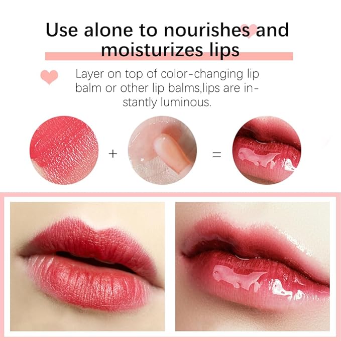 Hydrating Lip Glow Oil, Moisturizing Lip Glow Oil, Lip Plumper Gloss, Transparent Lip Gloss, Lip Oil, Plumping Lip Oil, Lip Balm, Tinted Lip Balm Lip Care (Coral)