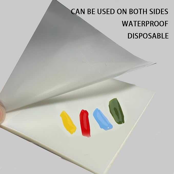 200 Sheets 3 x 3 inch Disposable Nail Polish Palette Paper, Waterproof Makeup Mixing Palette Paper Gel Nail Mixing Tool with 1 Pc Nail Palette Stirring Rod Clear