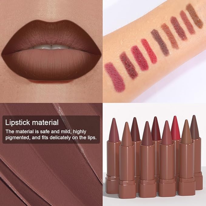 Sculpting Matte Lip Liner pencil,Gradient Matte Lipstick Crayon,Smooth Creamy Texture lip Pencil, Waterproof Smudge Proof Lipstick Pencil,Highly Pigmented Lip Makeup,Vegan Beauty.05#