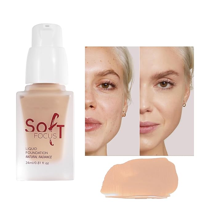 Full Coverage Foundation 10 Colors Natural Lightweight Smooth Creamy Long-lasting Longwear Matte Oil-Control Foundation (Color 06)