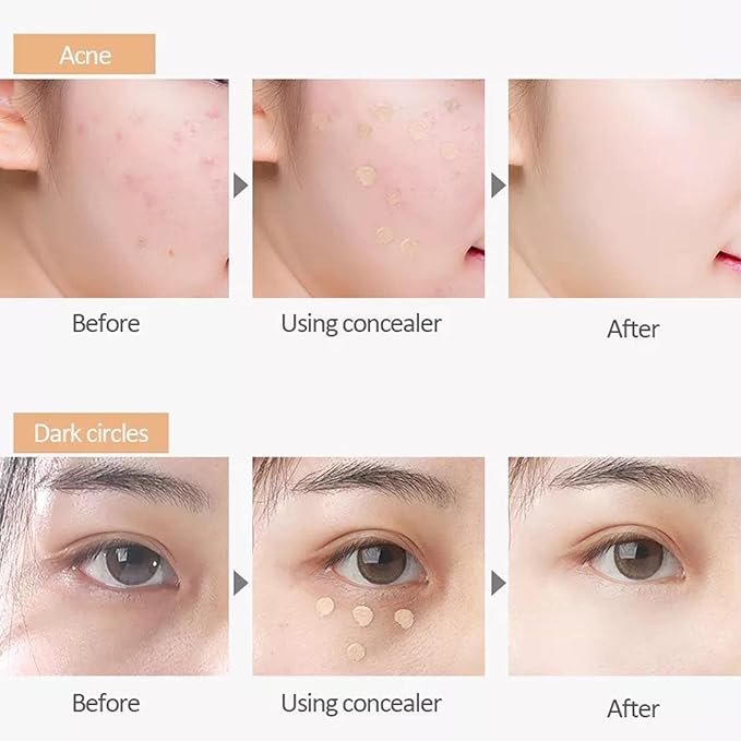 Tri-Color Concealer Make Up Foundation for Dark Skin - Full Coverage Cover Spots Acne Marks Highlight Contours - Waterproof Long Lasting Palette