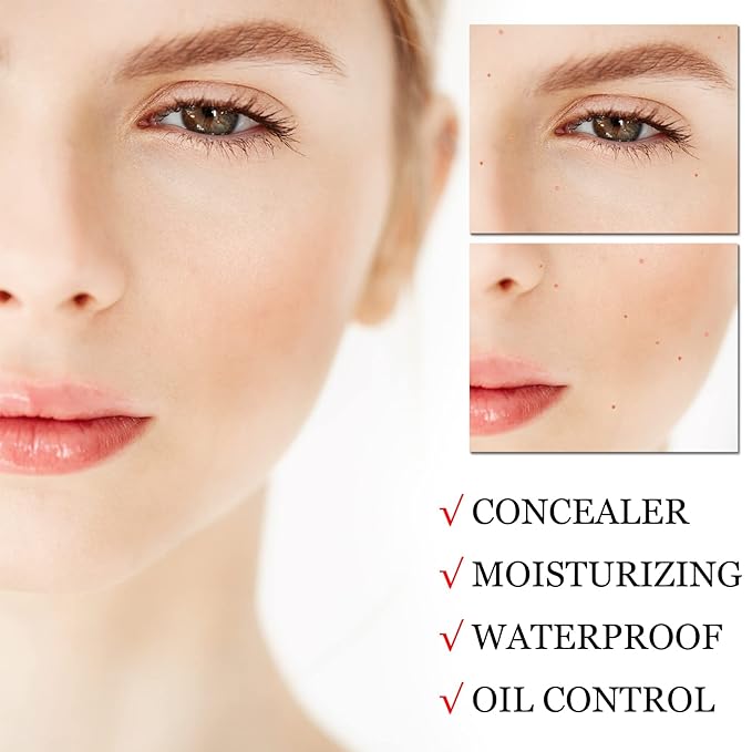 CAHIUYOA Mushroom Head Air Cushion CC Cream BB Cream Mushroom Head Foundation Full Coverage Foundation Makeup Long Lasting Moisturize Matte Concealer - 01 LIvory
